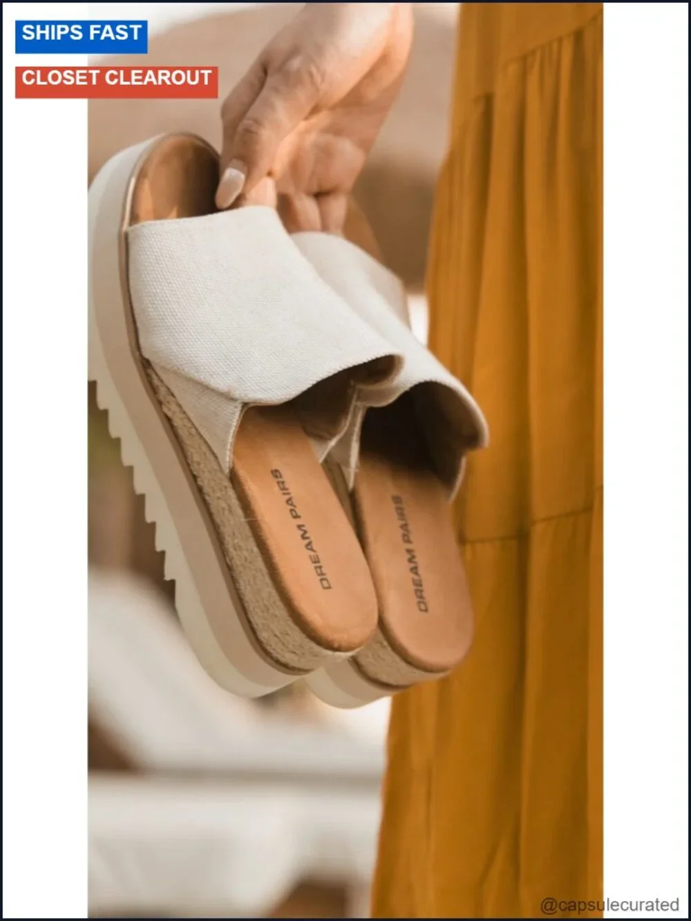 Espadrille Wedge Platform Sandals Slip-on Canvas Slide Summer Shoes